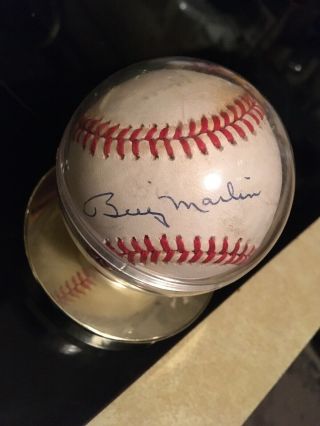Billy Martin Signed Rawlings Baseball Official Ball American League Bobby Brown