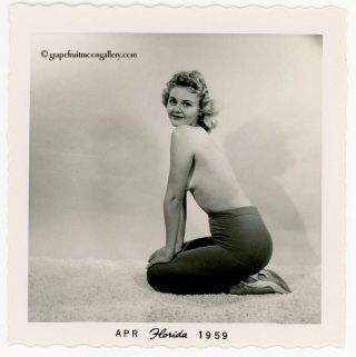 1959 Bunny Yeager Photograph Vintage Topless Model Carol Britt Estate Work Print