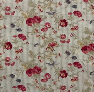 Vintage French Cotton C1970s Florals Roses,  Small Scale,  Projects 478