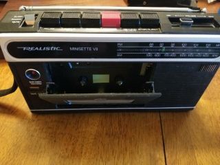Awesome Vintage Realistic Minisette Vii Tape Cassette Recorder Am/fm Radio
