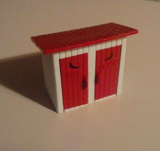 Vintage 1960s Era Plasticville O Scale His And Her Outhouse