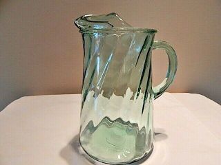 Vintage Green Iced Lipped Swirl Pitcher