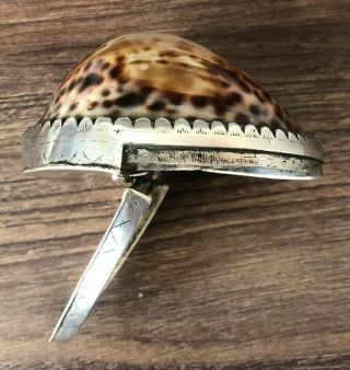 Antique 18th Century Silver Mounted Cowrie Shell Snuff Box