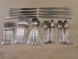 National Silver Co " Mildred " Silverplated Dinner Set - Service For 8