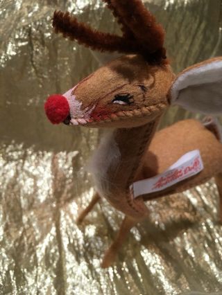 Vintage 1965 Annalee Mobilitee Dolls Christmas Rudolph Red Nose Reindeer
