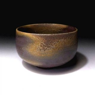 Nj16: Vintage Japanese Pottery Tea Bowl,  Bizen Ware,  Natural Ash Glaze