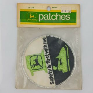 John Deere Snowmobile Patch 4 Inch Nos 1972 Safety Is First With Me