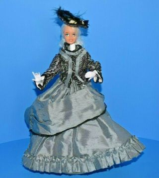 Vintage Doll 3 Piece Victorian Style Dress 12 " - 14 " Slender Doll - Hand Stitched