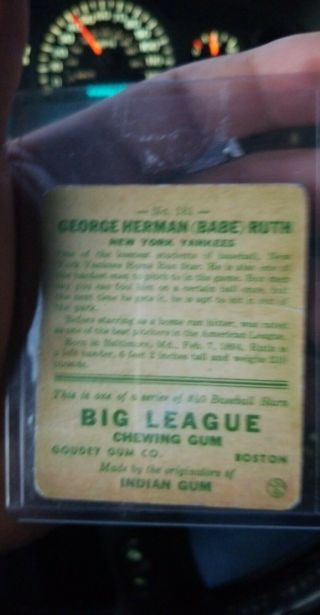 1933 Goudey Big League Chewing Gum R319 181 - Babe Ruth 2