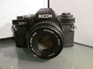 Ricoh Xr 7 With Rikenon F 1:2 50mm Lens 35mm Vintage Film Camera Japan