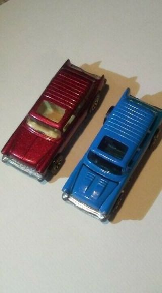 2 Vtg 69 Hot Wheels 1 Redline Alive 55 Dark Blue Hk 1 Red Car Malaysia Nomad Car