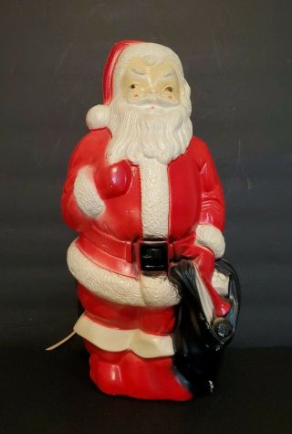 Vintage 1968 Empire Plastic Christmas 13 " Blow Mold Santa Claus