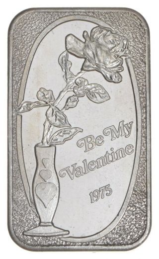 Vintage Art Bar - Be My Valentine 1975 1 Oz.  999 Silver - One Troy Ounce 139