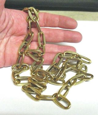 Vintage Heavy Gold Chain Necklace 30 Inches Long 1/2 Inch Wide