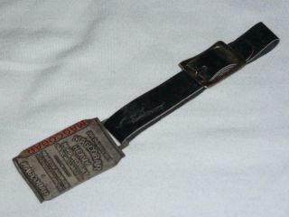 Vintage Watch Fob Leather Strap Magcobar Drilling Mud Oil Gas Houston Texas