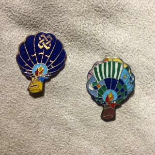 " Raggedy Ann” & “big Blue” Vintage Hot Air Balloon Pins Aibf (multiple Years)