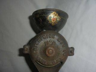 Antique vintage Enterprise Mfg Co No 0 cast iron coffee grinder 2