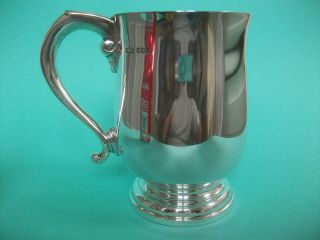 Extra Large,  Solid Silver Pint Beer Tankard / Mug,  Sheffield 1969,  381 Grams