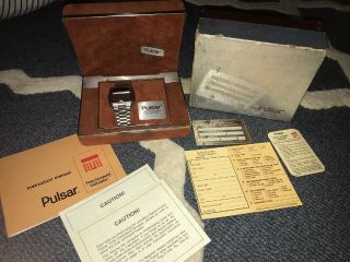 Vintage Pulsar Time Computer Calculater Watch And Paperwork