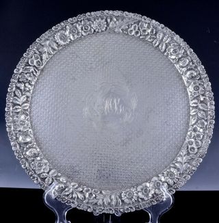 Large Ritter & Sullivan Baltimore Repousse Sterling Silver Serving Tray Dish