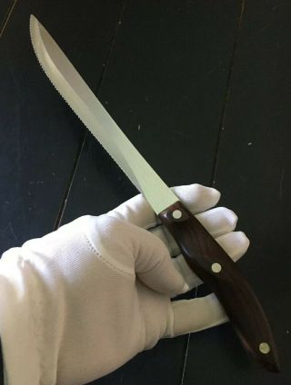 Vintage Cutco Serrated Carving Knife No.  1023 Classic Brown/orange Handle Usa