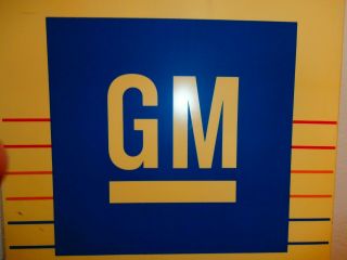 Vintage Gm Sign Blue And Whitw Plastic 18 " X18 "