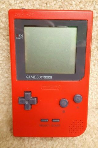 And Vintage 1996 Nintendo Game Boy Pocket Red
