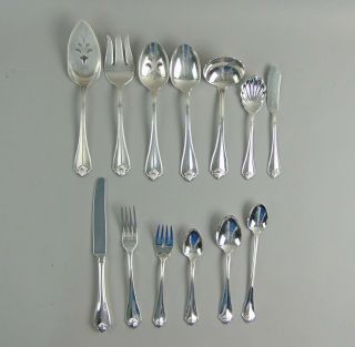 91pc Set of Oneida/1881 Rogers KING JAMES Silver Plate Flatware Svc for 12 2