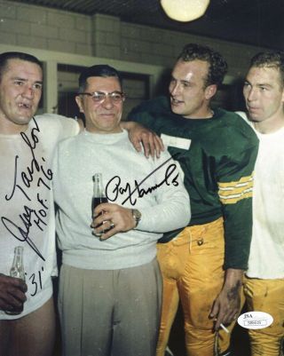 Jim Taylor,  Paul Hornung Hand Signed 8x10 Photo Packers Lombardi,  Starr Jsa