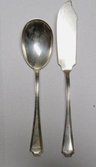 2 Pc Gorham Fairfax Sterling Silver Master Butter Knife Sugar Spoon Later Mark