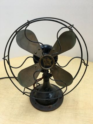 Antique Robbins & Meyers Brass Fan 3 Speed Oscillating