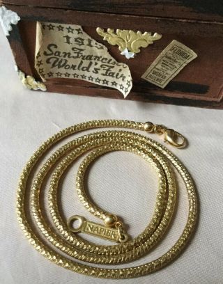Vtg Napier Gold Plated Twisted Round Snake Mesh Chain 19” Necklace