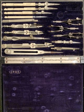 Vintage Drafting Tool Set Of 4 Instruments Compasses Dividers Engineering Draft