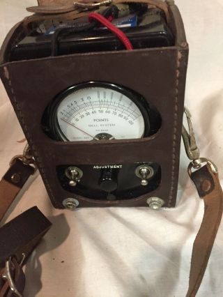 Vintage Bell System Ohm Test Meter W/ Leather Case Ks - 8455 324