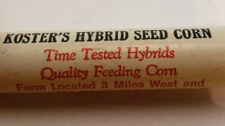 Vintage Koster ' s Hybrid Seed Corn Bullet Pencil - Breda Iowa - 3 3/4 