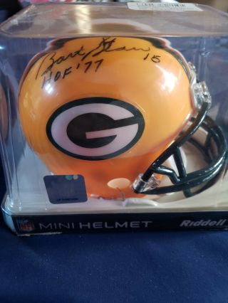 Bart Starr Autographed Signed Green Bay Packers Mini Helmet Steiner W Hof
