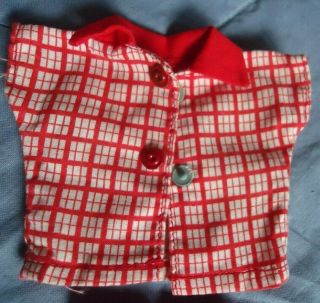 1950 ' s Vintage Vogue Jill Red Print Shirt and Capris/Tag (no doll) EVC tagged 2
