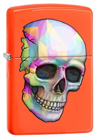 Zippo Windproof Lighter With Multi Colored Skull,  29402,