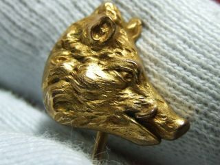 Antique Boar Wild Pig Hunters Rare Gold Pin To Identify
