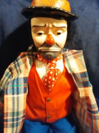 Vintage Emmett Kelly Talking Clown Ventriloquist Dummy Doll 31 "