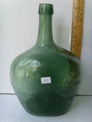 Antique Open Pontil Demi - John Bottle Crude Early Whittled 1840 - 1860 52/20