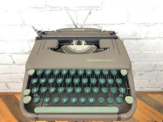 Vintage Smith Corona Skyriter Protable Typewriter Green Keys