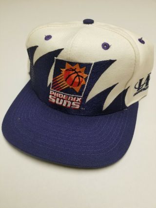 Vintage 90s Phoenix Suns Logo Athletic Sharktooth Snapback Hat Cap Nba Retro Og