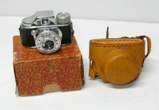 Vintage 1950`s Hit Mini Camera W/box And Case