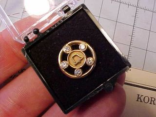 Vintage Bell Telephone 10k Gold Service Pin With 5 Diamonds
