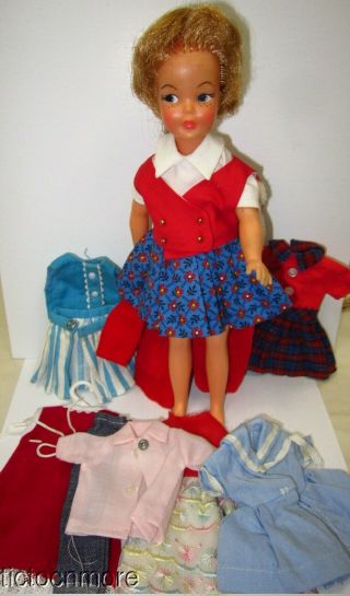 Vintage Ideal Tammy Family Pepper Doll G9 - E Blonde Freckles W/ Suit & Dress