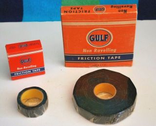 Vintage Gulf Friction Tape Two Sizes Both In Boxes Nos Gas Oil 40s 50s