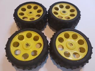 Vintage Kyosho Burns Wheel Set With Tires - Front And Rear - Bs29 Bs30 - Inferno