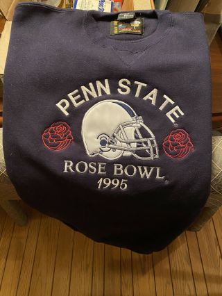 1995 Penn State Football Rose Bowl Crewneck Sweatshirt Xl - Navy Blue