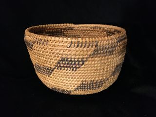 20th C.  Washoe Native American Basket Antique North American Indian